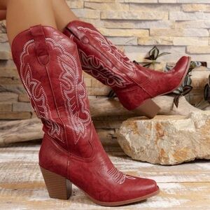Women's Red Western Boots